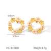 Women's Stainless Steel Flower Geometric Electroplated Earrings
