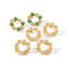 Women's Stainless Steel Flower Geometric Electroplated Earrings