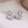 Women's Stainless Steel Flower Heart Drop Geometric Earrings Electroplated