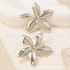 Women's Stainless Steel Flower Heart Drop Geometric Earrings Electroplated