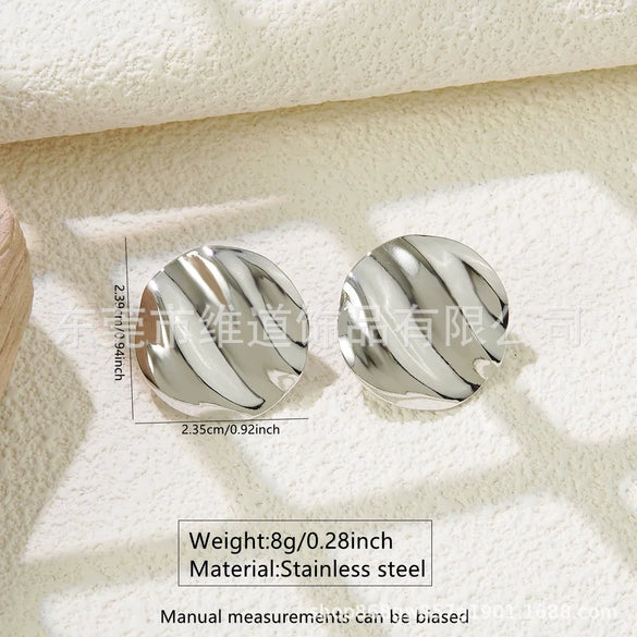 Women's Stainless Steel Flower Heart Drop Geometric Earrings Electroplated