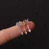 Women's Stainless Steel Flower Inlaid Zircon Ear Nail Earrings