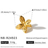 Women's Stainless Steel Flower Shaped Open Ring With 18K Gold Vacuum Plating Lightweight Modern Geometric Style