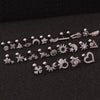 Women's Stainless Steel Flower Stud Earrings Inlaid With Zircon