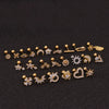 Women's Stainless Steel Flower Stud Earrings Inlaid With Zircon