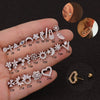 Women's Stainless Steel Flower Stud Earrings Inlaid With Zircon