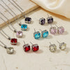 Women's Stainless Steel Four Leaf Clover Jewelry Set With Multicolor Micro Inlaid Rhinestone Earrings And Necklace Floral Plant Design