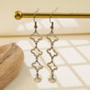 Women's Stainless Steel Four Leaf Clover Pearl Pendant Earrings Electroplated With 18K Gold Floral Street Style Fashion Earrings