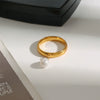 Women's Stainless Steel Freshwater Pearl Geometric Ring With Electroplating And Natural Style