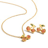 Women's Stainless Steel Fruit Pattern Necklace And Earring Set With Electroplating