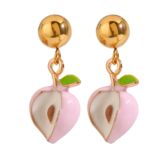 Women's Stainless Steel Fruit Shaped Electroplated Earrings