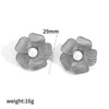 Women's Stainless Steel Geometric And Flower Style Earrings With Real Gold Plating