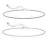 Women's Stainless Steel Geometric Anklet Set Sparkling Fashion Beach Foot Jewelry Versatile Silver Tone Ankle Chain Accessories
