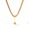Women's Stainless Steel Geometric Ball Pendant Necklace With Electroplating Fashion Light Luxury Jewelry