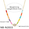 Women's Stainless Steel Geometric Bamboo Pattern Necklaces And Bracelets With Zircon And Imitation Shell Accents Vacuum Plated Finish