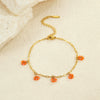 Women's Stainless Steel Geometric Beaded Pendant Bracelet Electroplated Fashion Jewelry