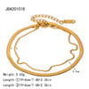 Women's Stainless Steel Geometric Blade Chain Snake Chain Millet Bead Chain Double Layer Anklet Jewelry