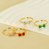 Women's 316L Stainless Steel Geometric Bow Ring Inlaid With Zircon