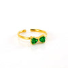 Women's 316L Stainless Steel Geometric Bow Ring Inlaid With Zircon