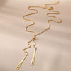 Women's Stainless Steel Geometric Box Chain Necklace With Electroplating Treatment Light Luxury And Exquisite Design