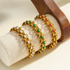 Women's Stainless Steel Geometric Bracelet With Dopamine Color Oil Drip Design And 18K Vacuum Plated Finish