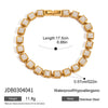 Women's Stainless Steel Geometric Bracelet With Electroplating And Zircon