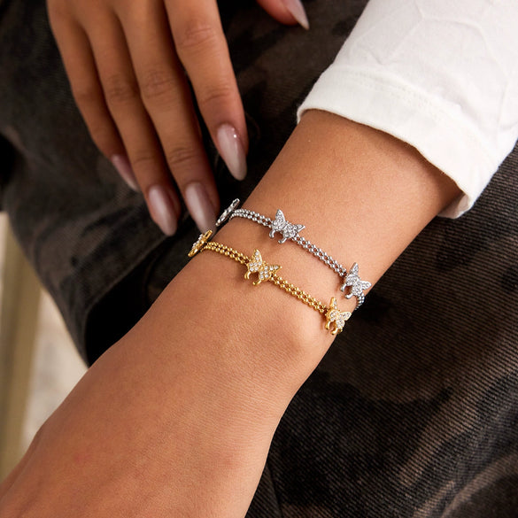Women's Stainless Steel Geometric Butterfly Electroplated Bracelet Jewelry