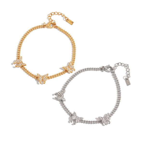 Women's Stainless Steel Geometric Butterfly Electroplated Bracelet Jewelry