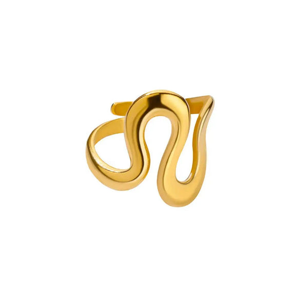 Women's Stainless Steel Geometric Butterfly Snakeshaped Opening Retro Popular Electroplated Ring