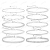 Women's Stainless Steel Geometric Chain Bracelet Set With Flat Snake Chain And Paperclip Chain Electroplated Simple Versatile Jewelry