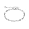 Women's Stainless Steel Geometric Chain Bracelet Set With Flat Snake Chain And Paperclip Chain Electroplated Simple Versatile Jewelry