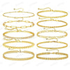 Women's Stainless Steel Geometric Chain Bracelet Set With Flat Snake Chain And Paperclip Chain Electroplated Simple Versatile Jewelry
