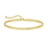 Women's Stainless Steel Geometric Chain Bracelet Set With Flat Snake Chain And Paperclip Chain Electroplated Simple Versatile Jewelry