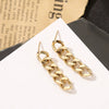 Women's Stainless Steel Geometric Chain Earrings With Electroplating