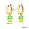 Women's Stainless Steel Geometric Christmas Earrings With Electroplated Festive Design Fashion Holiday Ear Accessories