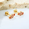 Women's Stainless Steel Geometric Christmas Earrings With Electroplated Festive Design Fashion Holiday Ear Accessories