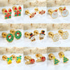 Women's Stainless Steel Geometric Christmas Earrings With Electroplated Festive Design Fashion Holiday Ear Accessories