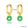 Women's Stainless Steel Geometric Christmas Earrings With Electroplated Festive Design Fashion Holiday Ear Accessories