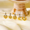 Women's Stainless Steel Geometric Crescent Love Flower Pendant Earrings With 18K Vacuum Plating In Furnace