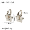 Women's Stainless Steel Geometric Crescent Love Flower Pendant Earrings With 18K Vacuum Plating In Furnace
