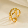 Women's Stainless Steel Geometric Cross Opening Ring With Electroplating