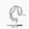 Women's Stainless Steel Geometric Cross Opening Ring With Electroplating