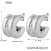 Women's 316L Stainless Steel Geometric Cshaped Diamond Earrings With 18K Real Gold Plating
