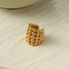 Women's Stainless Steel Geometric Cshaped Ear Cuff With Layered Round Bead Design And Plated Finish No Piercing Required