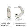 Women's Stainless Steel Geometric Cshaped Electroplated Earrings