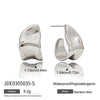 Women's Stainless Steel Geometric Cshaped Electroplated Earrings
