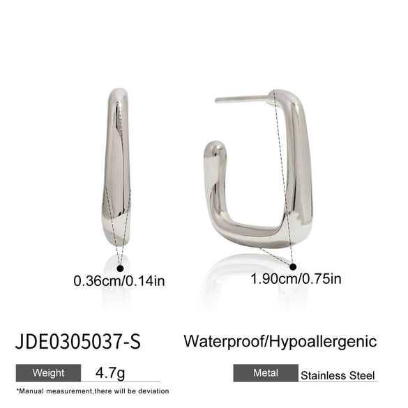 Women's Stainless Steel Geometric Cshaped Electroplated Earrings