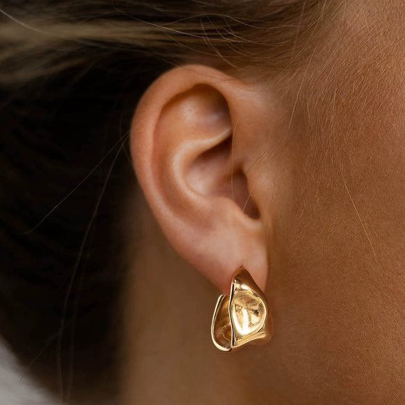 Women's Stainless Steel Geometric Cshaped Electroplated Earrings