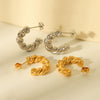 Women's Stainless Steel Geometric Cshaped Twist Earrings Electroplated