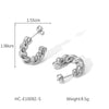 Women's Stainless Steel Geometric Cshaped Twist Earrings Electroplated